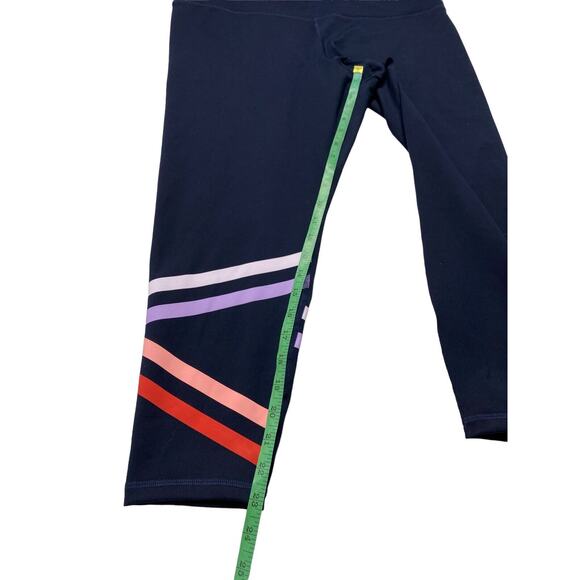 GAP FIT *NEW* GFast Navy Blue Crop Performance Knit Multi Stripe Legging Sz XL - Picture 8 of 8